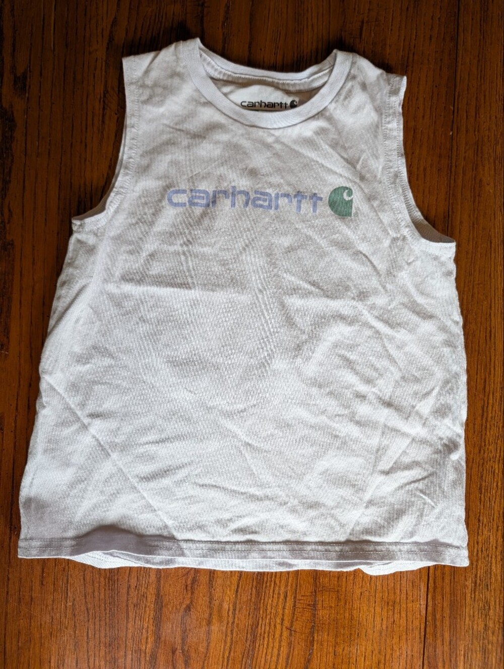 Carhartt Youth Sleeveless Graphic Tank - White - Size 5 - Gently Loved